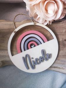 Letreros redondos decorativos de madera con nombres grabados bajo petición, letreros hechos a mano para decoración de habitaciones, regalos. - Product Image 4