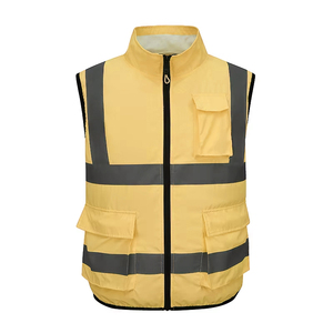 Chaleco de Seguridad Amarillo de Alta Visibilidad ANSI Clase 2, Ajuste Cómodo, con Luces LED Intermitentes, Impermeable, Múltiples Bolsillos, para Construcción y Trabajos en Carretera - Product Image 1
