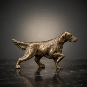 Escultura de Perro de Bronce Hecha a Mano, Figura de Animal de Diseño Tradicional, Decoración de Mesa, Adorno para Sala de Estar - Product Image 2