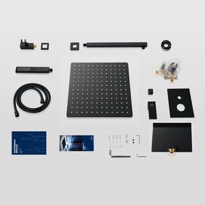 Matte Black Male NPT 12 Inch Shower System with Rain Shower Head Handheld Shower <b>Spray</b> Wall <b>Mount</b> Faucet-Shower Room Accessories - Product Image 6