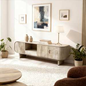 Mueble para TV Vandana Cresta Grand en madera de mango claro - Product Image 1