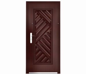 EN ISO sertifikalı galvanizli çelik <span class=keywords><strong>PVC</strong></span> membran güvenlik giriş anti-hırsızlık kapı, poliüretan ile dolu. - Product Image 1