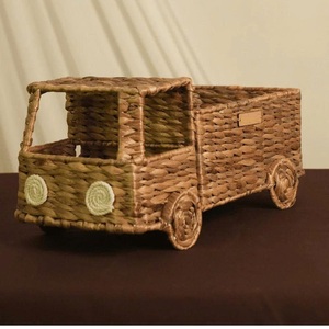 Cesta de Almacenamiento en Forma de Camión de Mimbre, Hecha a Mano con Fibra Vegetal, Diseño Rústico para Habitación Infantil, Organizador de Juguetes, Decoración de Sala de Estar, OEM ODM - Product Image 6