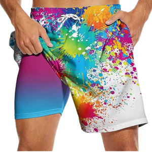 Shorts de sport pour hommes en maille 2-en-1, 100 % polyester, avec poche, sublimation, logo personnalisé, haute qualité, OEM, été - Product Image 2