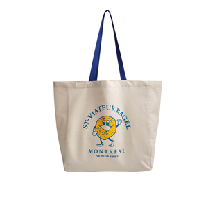 Sac fourre-tout personnalisé en coton 100% avec soufflet et longues poignées, réutilisable, pour le shopping et les promotions en gros - Product Image 4