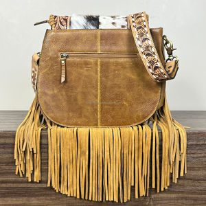 2025 nuevo bolso cruzado de cuero con flecos de diseñador de lujo, venta al por mayor, bolsos de hombro de piel de vaca personalizados de gran capacidad - Product Image 6