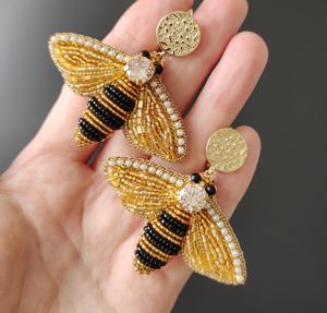 Pendientes de algodón rosa bordados a mano, pendientes personalizados con múltiples cuentas, joyería festiva para mujer al mejor precio, pendientes con cuentas. - Product Image 6