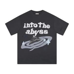 Camiseta Oversize Nueva para Hombre al por Mayor con Estampado Puff, Corte Holgado, Manga Corta, Cuello Redondo, Algodón, Estilo Urbano, Hombro con Logo Personalizado - Product Image 3