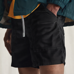 Shorts décontractés pour hommes en coton biologique côtelé, séchage rapide, respirants, anti-plis, longueur genou, taille élastique, été - Product Image 3