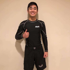 Chemise de compression à manches longues noire, 100% polyester, respirante, séchage rapide, antibactérienne, UPF 50, logo personnalisé, fitness, MMA - Product Image 2