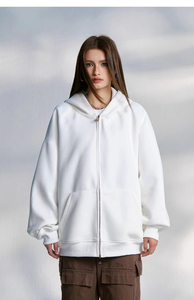 Sweat à capuche zippé intégral pour homme avec ceinture large côtelée, coupe classique, en mélange épais double couche, protection renforcée - Product Image 4