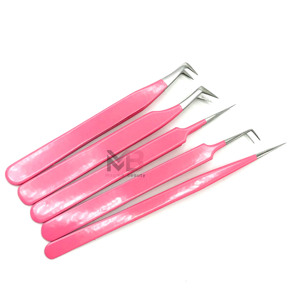 Pinces à cils professionnelles en acier inoxydable, pointes personnalisées, antistatiques, durables, pour extensions de cils - Product Image 1