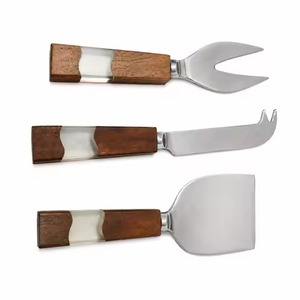 <b>Cheese</b> <b>Knife</b> <b>Set</b> Stainless Steel Blades Green Resin Handles Durable <b>Cheese</b> Tools for Serving - Product Image 3
