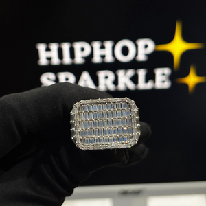 Full Moissanite Iced Out <b>Ring</b> 925 Sterling <b>Silver</b> Hip Hop Statement Band Luxury Jewelry for <b>Men</b> Women Fashion Engagement <b>Ring</b> - Product Image 2