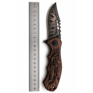 Cuchillo Zombie de Acero Inoxidable con Hoja de Punta Caída y Mango con Diseño Floral y de Geisha, Cuchillo de Bolsillo - Product Image 5