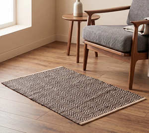 Alfombra de Entrada de Cuero Sostenible, Tejido Plano, Diseño Geométrico, Rojo Beige, Rectangular, para Sala de Estar, Antideslizante, Apta para Mascotas - Product Image 5