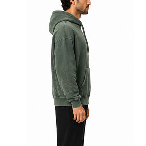 Sweat-shirts tendance délavés pour hommes 100 % coton, haut à capuche d'hiver à manches longues, design décontracté avec effet délavé, confort quotidien - Product Image 5
