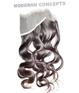 Cabello Humano Natural Virgen 100% al por Mayor, con Cutícula Alineada, Trama Genius, Frontal 13*4, Ondulado, de Templo Indio Negro Mink, Económico - Product Image 2