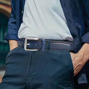Ceintures réversibles en cuir véritable pour hommes, ceintures perforées élégantes, ceintures double face pour jeans, vente en gros, logo personnalisé - Product Image 5