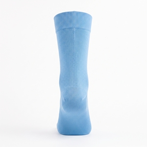 Dumela Men's Light Blue Crew <b>Socks</b> Solid <b>Color</b> Cotton Knitted Breathable Casual Wear Spring Season - Product Image 2