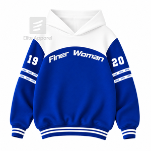Sudadera personalizada de la hermandad Zeta Phi Beta con logo bordado en la parte delantera, color azul y blanco, manga larga, de algodón, para mujer. - Product Image 1