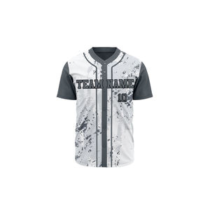 Camiseta de Béisbol Personalizada con Botones, Sublimada, para Hombre, Transpirable, de Poliéster, Uniforme Bordado, Estampado, en Blanco, para Softbol, en Oferta - Product Image 1