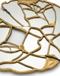 Modern Abstract Aluminum <b>Frame</b> Wall <b>Mirror</b> <b>Gold</b> Finish Decorative Organic Leaf Shape Hanging Wall <b>Mirror</b> Luxury Home Decor - Product Image 4