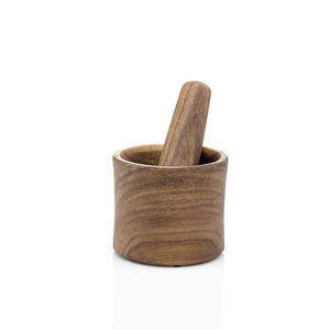 Mortero y Pilón de Madera Artesanal de 5 Pulgadas, Molinillo Natural de Cocina para Especias, Hierbas y Masala, Manual - Product Image 2