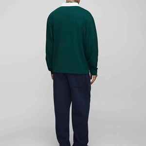 เสื้อรักบี้แขนยาวลายทางสำหรับผู้ชาย ผ้าฝ้าย สวมใส่สบาย ทรงคลาสสิก เหมาะสำหรับขายส่ง - Product Image 3