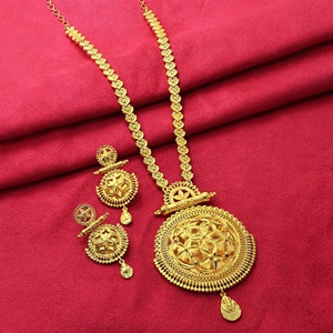 Wholesale 14K 18K 24K Micro Gold Filled Forming <b>Long</b> <b>Necklaces</b> Set, Fashion Jewelry Set, Traditional Floral Design Jewelry Set. - Product Image 1