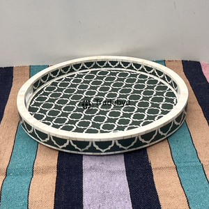 Bandeja de Servir Decorativa de Lujo con Incrustaciones de Hueso, Diseño Moderno, Tradebyd - Product Image 1