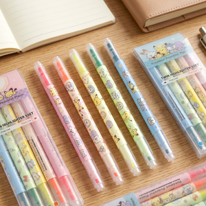 Juego de 5 Marcadores Fluorescentes de Doble Punta Pokemoned, Papelería Coreana para Niños, Marcador Fluorescente Doble, Artículos Escolares de Anime, Venta al por Mayor - Product Image 1