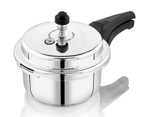 Cuisinière à pression à gaz haute performance MAHADEV |   Capacité de 3 L |   Couvercle en aluminium durable pour cuisson rapide |   Base multi-couches |   Sans plastique - Product Image 1