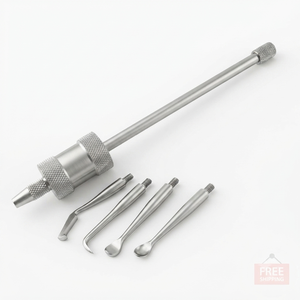 OPTITECH HEALTHCARE Dental Surgical Grade Stainless Steel Manual Crown Remover Kit <b>3</b> Attachments Tips CE Certified Padded Grip - Product Image 5