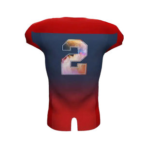 Ensemble d'uniformes de football américain personnalisés, rouge et noir, maillot sublimé avec numéro 2, ajusté, respirant, vêtements pour hommes adultes - Product Image 5