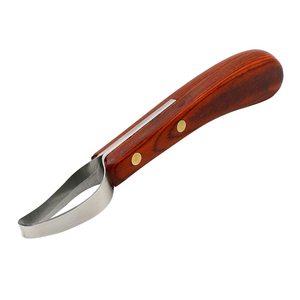 Cuchillo de doble filo para recortar pezuñas con mango de madera, herramienta de herrador para pezuñas de vacas y caballos - Product Image 1