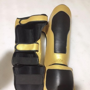 Genuine Leather Special Shin Instep Guard Kick <b>Boxing</b> <b>Training</b> Muay Thai Shin Instep Guard with Custom logo - Product Image 6