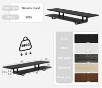 Haute qualité en gros caractéristique bois support d'ordinateur Double couche moniteur support Riser pour étude ordinateur Table bureau à domicile