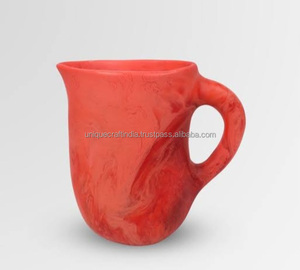 Pichet en résine fait main à motif de Noël classique, écologique, 500 ml/1 L, pour boissons, thé, jus, eau, restaurant/café/usage domestique - Product Image 6