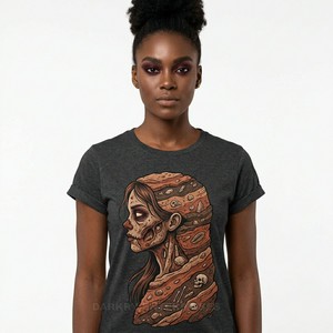 Camiseta personalizada para mujer con estampado gráfico de terror victoriano, camiseta vintage con retrato de zombie, camiseta de algodón, fabricante de ropa para mujer - Product Image 5