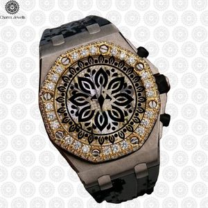Reloj de Lujo Charm Jewels de Acero Inoxidable, Analógico de Cuarzo, Esfera Cuadrada de 43 mm, Diseño Hueco, Estilo Joyería de Moda para Hombre - Product Image 3