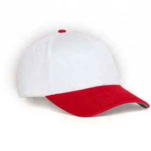 individuelles design weiß und rot fünf-paneel-vaterkappen hohe qualität niedriger preis vaterhüte flache baseballmütze atmungsaktiv twill vaterhüte