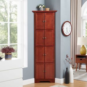 Armadio Dispensa da Cucina a 4 Ripiani, Alto 183 cm, con 8 Ante, Scaffali Angolari, Stile Rustico/Country - Product Image 2