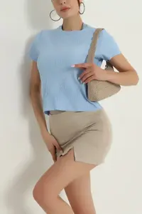 El Mejor Top Corto para Mujer 2023, El Diseño Más Nuevo, Top Corto para Mujer, Estilo de Manga Corta, Camiseta Corta Informal para Mujer - Product Image 4