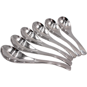 Cuchara de sopa de acero inoxidable para bodas, artesanías, cuchara de sopa de acero pulido con efecto espejo plateado - Product Image 6