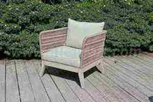 Coastal Style PE Wicker Outdoor <b>Sofa</b> Set with High-Density Foam Cushions <b>Waterproof</b> Garden Furniture - Product Image 2