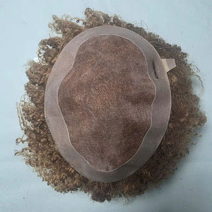 ทูเป้ผมแท้แบบหยิกสไตล์อินเดียสำหรับผู้ชาย ฐานโมโน Prothes-TAZ HAIR BANGLADESH - Product Image 1