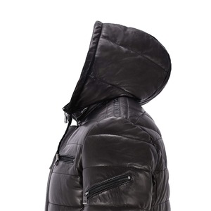 Men's Hooded Leather <b>Jacket</b> Solid Color Windproof Zipper Closure Casual Winter <b>Jacket</b> Thick <b>Slim</b> <b>Fit</b> Regular Length - Product Image 6
