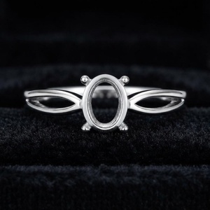 925 Sterling <b>Silver</b> 7x5mm Oval Ring Setting DIY Gemstone Semi Mount Ring Handmade Oval Prong Ring Mount Custom <b>Jewelry</b> <b>Making</b> - Product Image 4