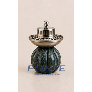 Handcrafted Marble <b>Bakhoor</b> Burner with Decorative Brass Lid Elegant <b>Oud</b> & Loban Incense Holder for Home Decor Meditation - Product Image 3